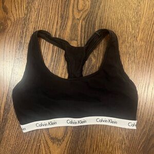 Calvin Klein Black and White Logo Band Bra